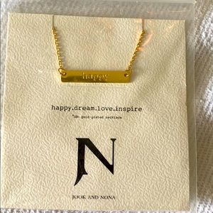 Jook and Nona HAPPY bar necklace